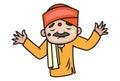 Vector cartoon Illustration of Pandit.