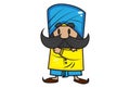 Vector cartoon Illustration Of Mustache Man . Royalty Free Stock Photo