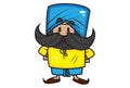 Vector cartoon Illustration Of Mustache Man . Royalty Free Stock Photo