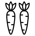 Carrots, fruit Isolated Vector icon which can easily modify or edit Royalty Free Stock Photo