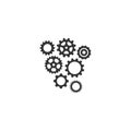 Cogwheel gear black vector icon set. Royalty Free Stock Photo
