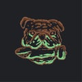 Bulldog Illustration with bullet