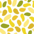 Light seamless pattern with tropical mango fruits. Royalty Free Stock Photo