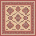 Abstract ethnic geometric pattern, tribal carpet, vector illustration. Royalty Free Stock Photo