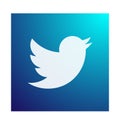 Twitter logo icon bird vector element on white background