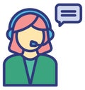 Basic RGB Call center Isolated Vector Icon which can easily modify or edit Royalty Free Stock Photo