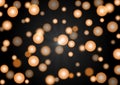 Abstract Orange Lights Bokeh or Bubbles in Dark Background