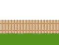 Seamless of wooden fence and green grass Royalty Free Stock Photo