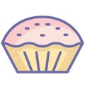 Basic RGB Bakery food Isolated Vector icon which can easily modify or edit