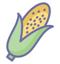 Basic RGB Corn Isolated Vector icon which can easily modify or edit Royalty Free Stock Photo