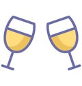 Basic RGB Collaboration Isolated Vector Icon which can easily modify or edit Champagne glasses Isolated Vector icon which can easi Royalty Free Stock Photo