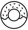 Basic RGB Bakery food Isolated Vector icon which can easily modify or edit