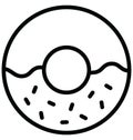 Basic RGB Bakery food Isolated Vector icon which can easily modify or edit