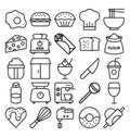 Basic RGB Food Isolated Vector icons set that can easily modify or edit
