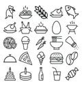 Food Isolated Vector icons set that can easily modify or edit Royalty Free Stock Photo