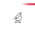 Microscope thin line simple vector icon.