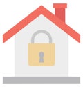 House Security Color Isolated Vector Icon which can easily modify or edit House Security Color Isolated Vector Icon which can eas
