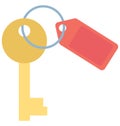 Basic RGB House Key Color Isolated Vector Icon which can easily modify or edit