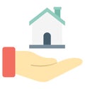 House Hands Color Isolated Vector Icon which can easily modify or edit House Hands Color Isolated Vector Icon which can easily mo