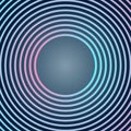 Vector Abstract High Technological Shining Concentric Circles Pattern in Dark Blue Gradient Background