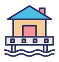 Beach bungalow Isolated Vector Icon which can easily modify or edit Royalty Free Stock Photo