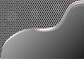 Abstract Shiny Grey Metal Board Overlaid on Metallic Mesh Background