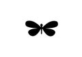 Butterfly black vector illustration template.