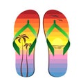 Flip flop - texture summer sunset at beach vector illustration Royalty Free Stock Photo