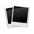 Realistic blank retro photo frame isolated on white, Vector illustration Royalty Free Stock Photo