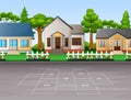 Background of suburban houses