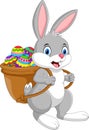 Illustration of Cartoon Easter bunny with egg basket Royalty Free Stock Photo