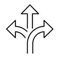 Branching arrow flat vector icon. Arrow triple flat vector icon Royalty Free Stock Photo