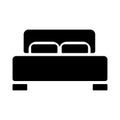 Double bed vector icon