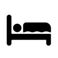 Bed icon. Vector illustration, flat design.Hotel Room, Bed Icon Royalty Free Stock Photo
