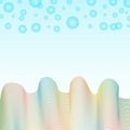 Abstract Colorful Wavy Lines and Bubbles Texture in Light Blue Background Royalty Free Stock Photo