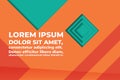 Abstract polygon vector background with triangle shape and text space - orange and turquoise color