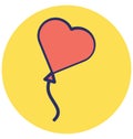 Heart balloon Isolated Vector Icon that can be easily modified or edit Royalty Free Stock Photo