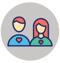 Couple Isolated Vector Icon that can be easily modified or edit Couple Isolated Vector Icon that can be easily modified or edit Royalty Free Stock Photo
