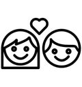 Couple Isolated Vector Icon that can be easily modified or edit Couple Isolated Vector Icon that can be easily modified or edit Royalty Free Stock Photo