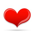 Red heart icon vector love valentine`s icon element on white background Royalty Free Stock Photo
