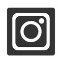 New Instagram camera logo icon vector in black with modern gradient design illustrations on white background