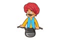 Cartoon Illustration Of Rajasthani Man