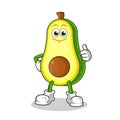 Avocado thumbs up mascot vector cartoon illustration Royalty Free Stock Photo