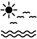 Beach Isolated Vector Icon which can easily modify or edit Royalty Free Stock Photo