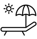 Beach Isolated Vector Icon which can easily modify or edit Royalty Free Stock Photo