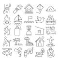 Outing and journey isolated icons set that can easily modify or edit