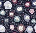 Hibernation animals seamless pattern.