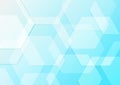 Vector Abstract Hexagons Texture in Light Blue Gradient Background Royalty Free Stock Photo