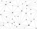 Abstract polygonal technology network background with connecting dots Royalty Free Stock Photo