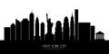 New York city skyline silhouette, vector illustration Royalty Free Stock Photo